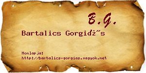 Bartalics Gorgiás névjegykártya